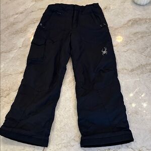 Spyder Kids Black Ski Pants with adjustable waist size 12